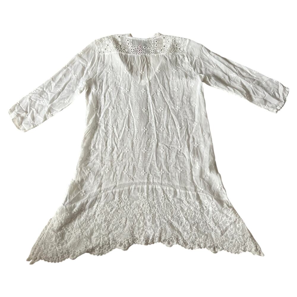 Johnny Was Embroidered Sheer Cover-up Dress Sz XS - Picture 4 of 5